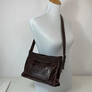 THE TREND brown Leather crossbody / shoulder bag